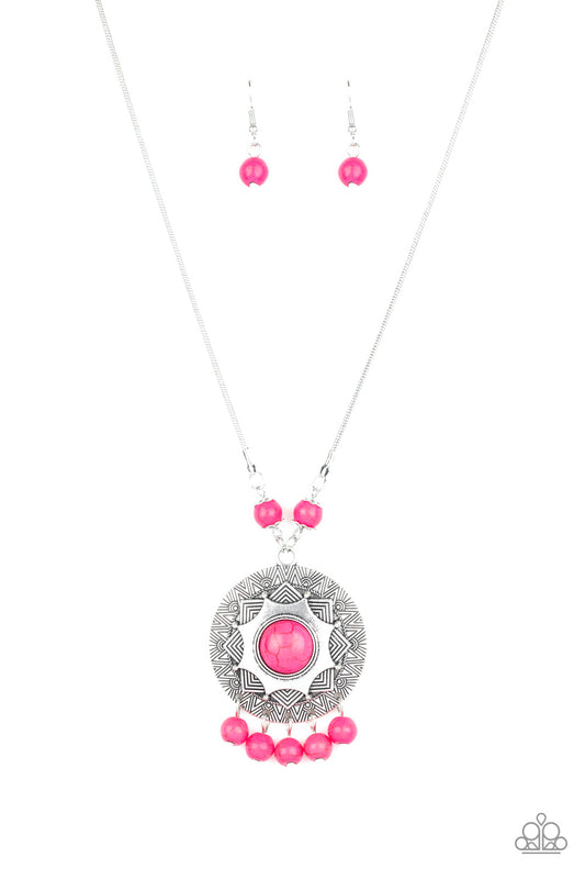 Paparazzi Santa Fe Garden Pink Stone Short Necklace - P2SE-PKXX-178XX