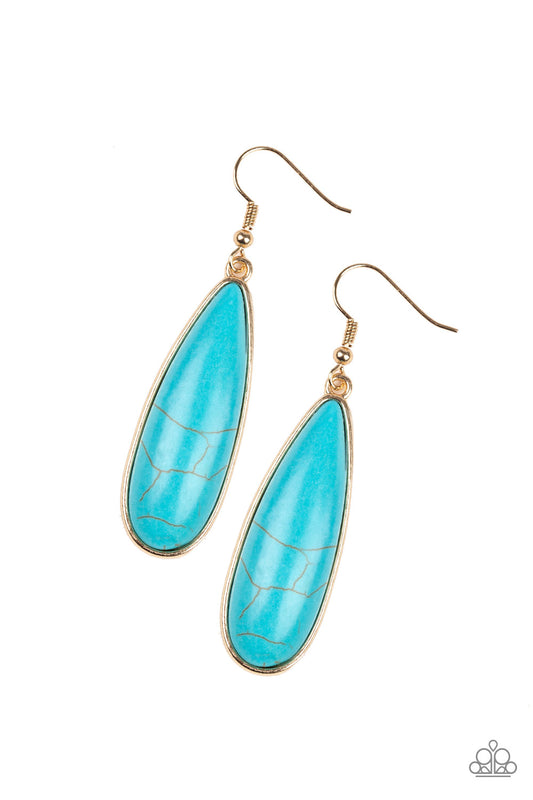 Paparazzi Santa Fe Skies Gold Stone Fishhook Earrings