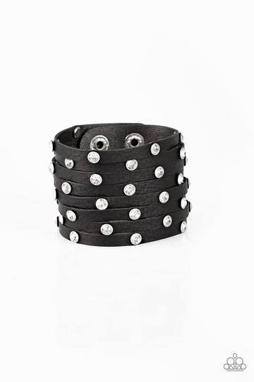 Paparazzi Sass Squad Black Single Wrap Snap Bracelet