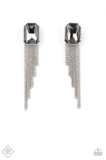 Paparazzi Save For A REIGNy Day Silver Post Earrings - Fashion Fix Magnificent Musings January 2021