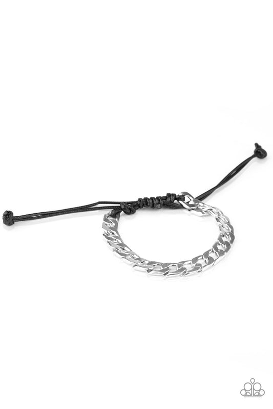 Paparazzi Score! Silver Men's Sliding Knot Bracelet - P9MN-URSV-018XX