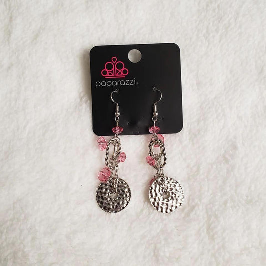 Paparazzi Seaside Catch Pink Fishhook Earrings