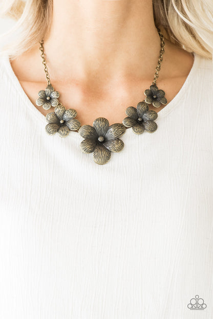 Paparazzi Secret Garden Brass Short Necklace