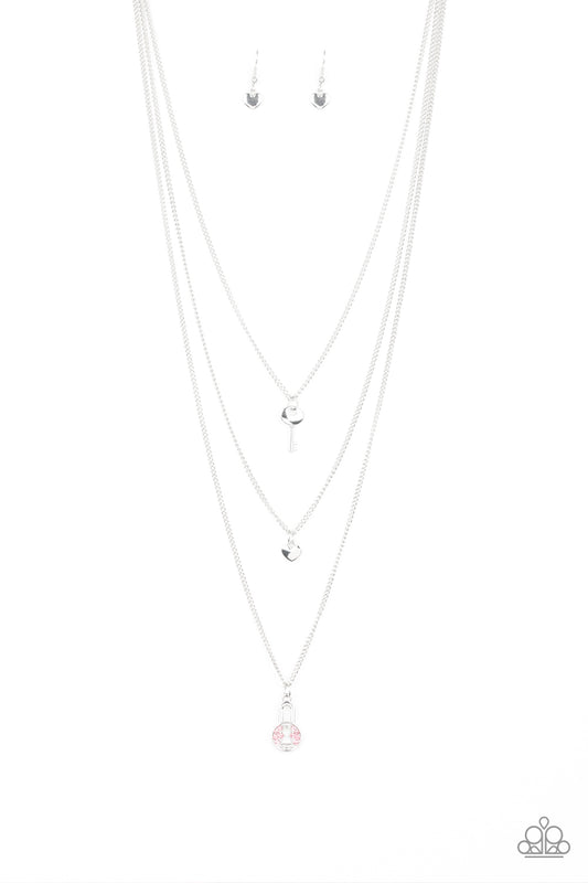 Paparazzi Secret Heart Pink Long Necklace