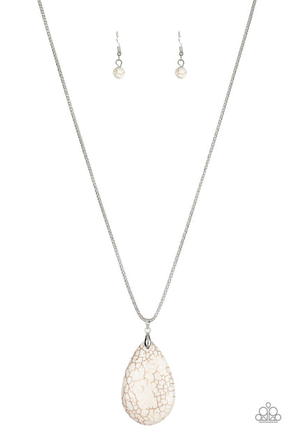Paparazzi Sedona Sandstone White Long Necklace