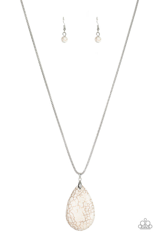 Paparazzi Sedona Sandstone White Long Necklace