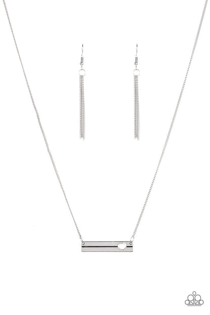 Paparazzi Sending All My Love Silver Short Necklace