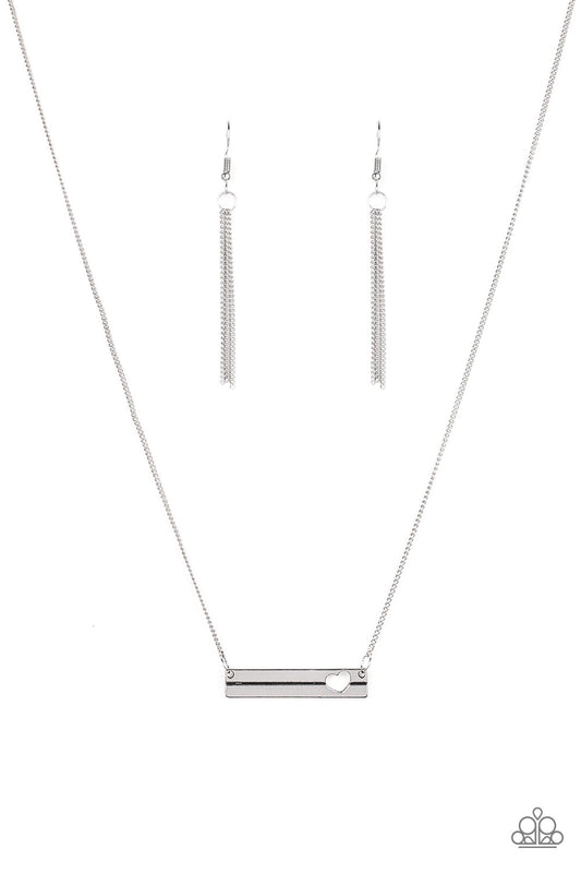 Paparazzi Sending All My Love Silver Short Necklace