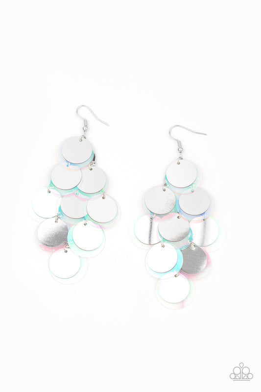 Paparazzi Sequin Seeker Silver Fishhook Earrings