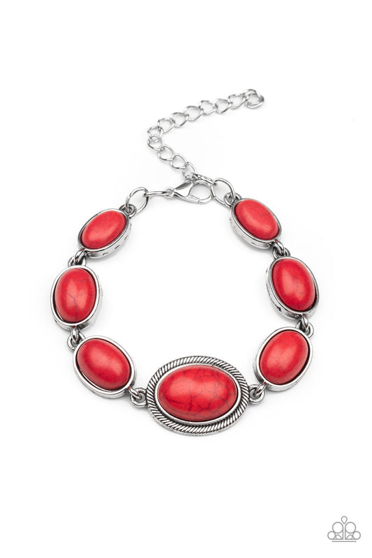 Paparazzi Serene Stonework Red Clasp Bracelet