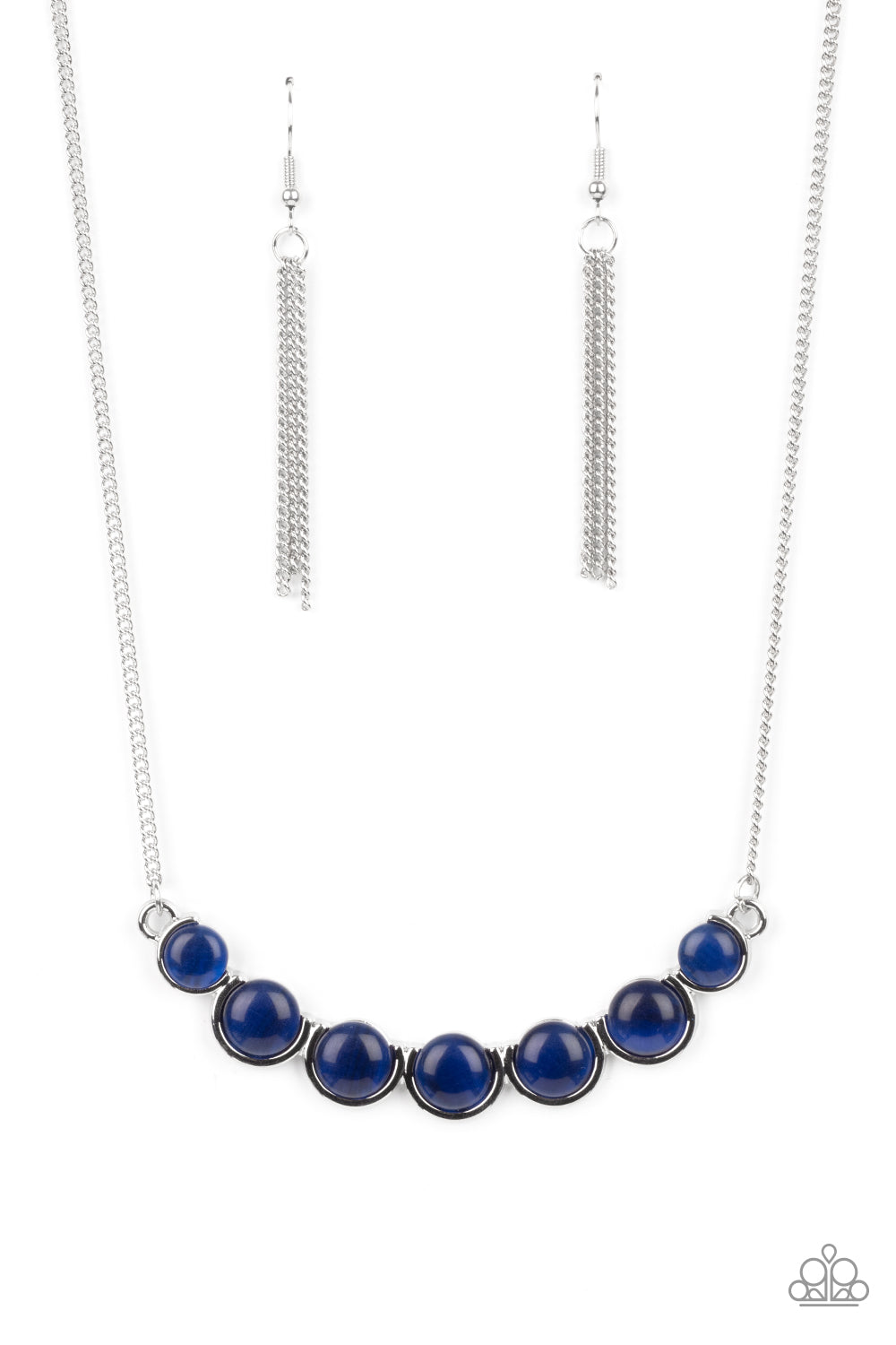 Paparazzi Serenely Scalloped Blue Short Necklace