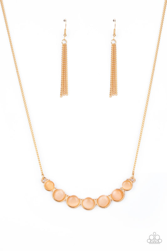 Paparazzi Serenely Scalloped Gold Short Necklace