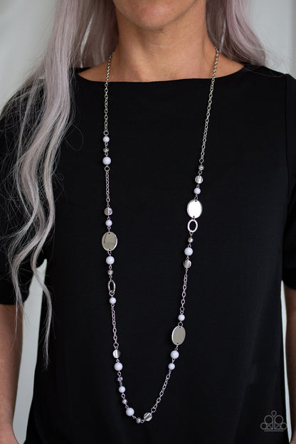 Paparazzi Serenely Springtime Silver Long Necklace - P2WH-SVXX-299XX