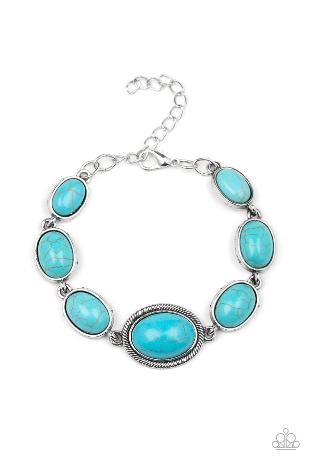 Paparazzi Serene Stonework Blue Clasp Bracelet