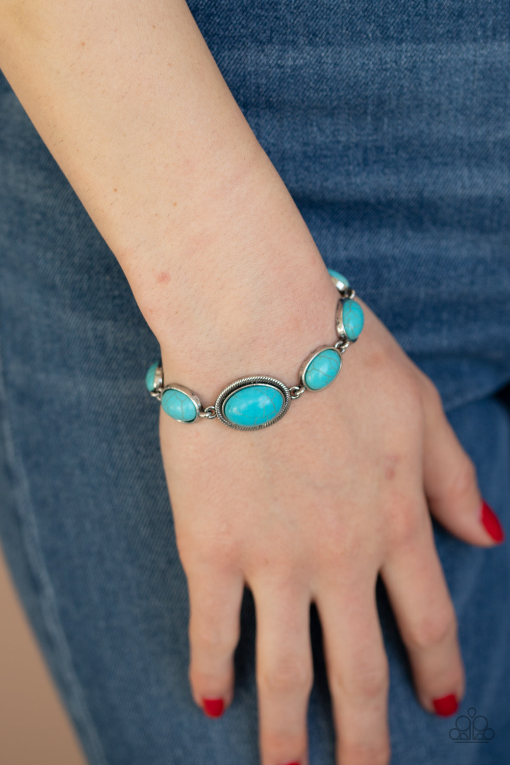 Paparazzi Serene Stonework Blue Clasp Bracelet