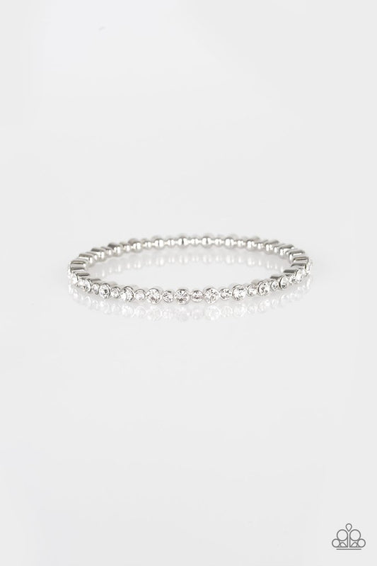 Paparazzi Seven Figure Fabulous White Bangle Bracelet