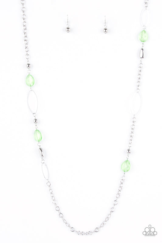 Paparazzi SHEER As Fate Green Long Necklace