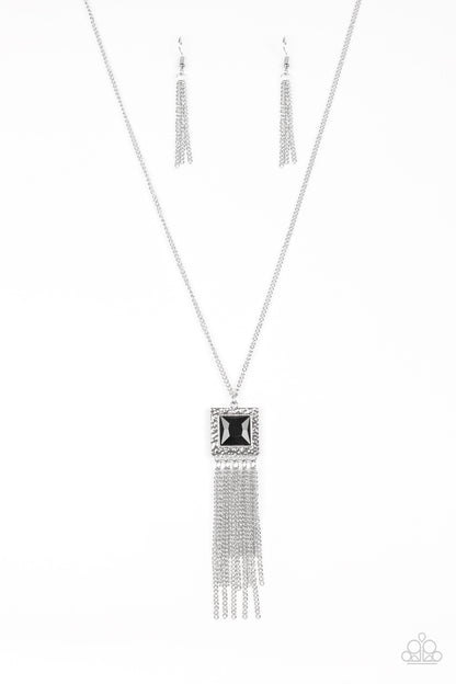 Paparazzi Shimmer Sensei Black Long Necklace