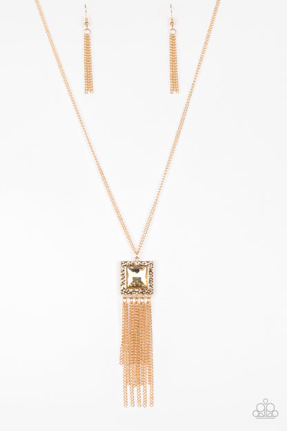 Paparazzi Shimmer Sensei Gold Long Necklace