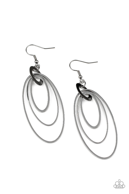 Paparazzi Shimmer Surge Black Fishhook Earrings