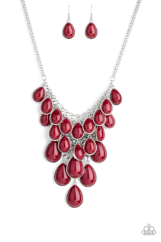 Paparazzi Ship 'Til You TEARDROP Red Short Necklace