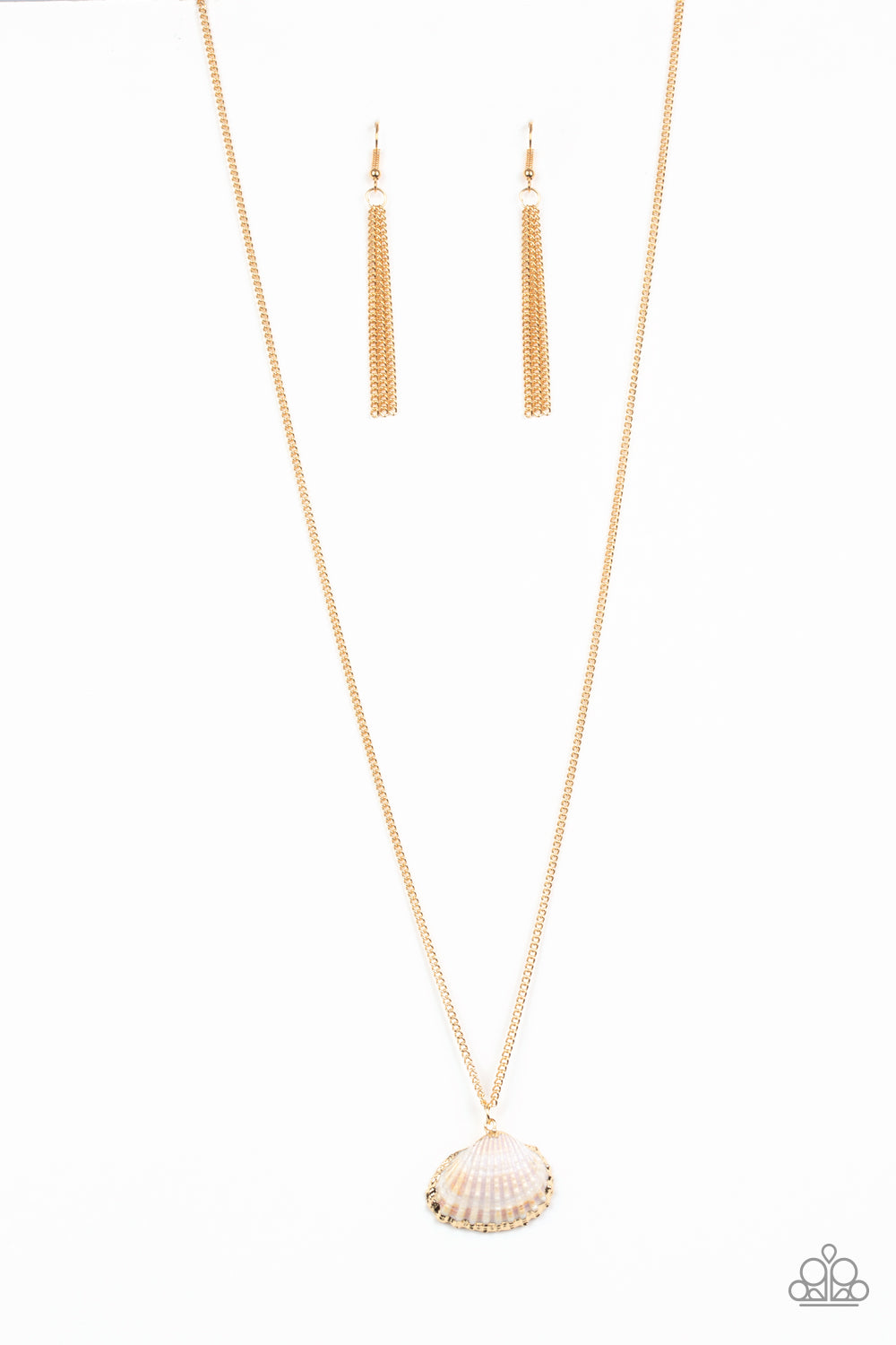 Paparazzi Show and SHELL Gold Long Necklace