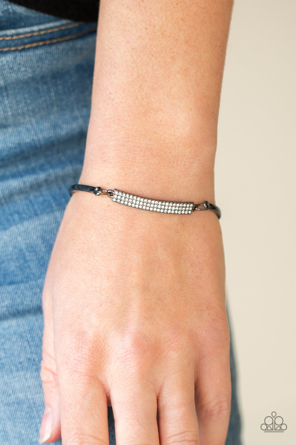 Paparazzi Showy Sparkle Black Clasp Bracelet Bling Me Baby