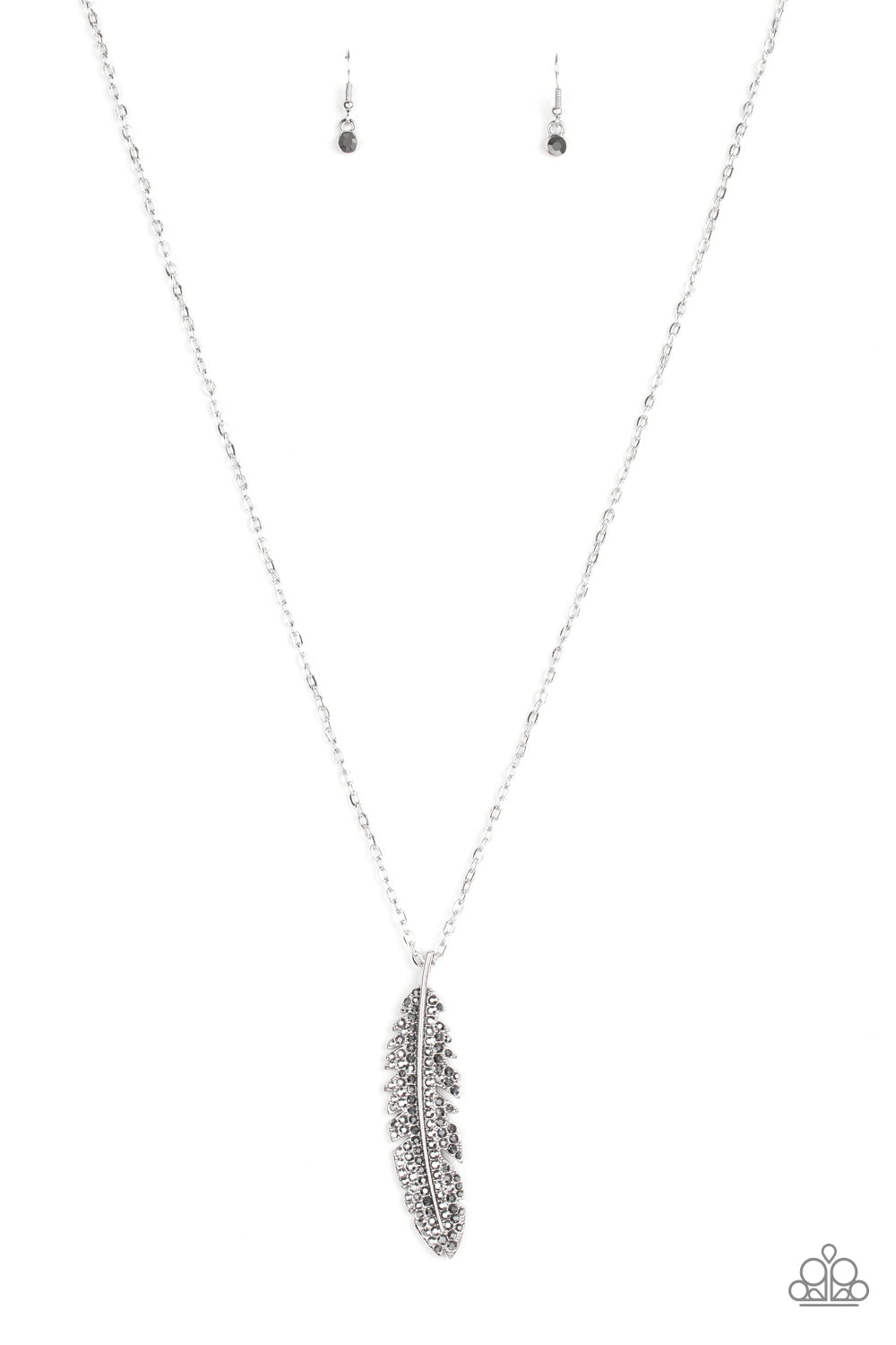 Paparazzi Soaring High Silver Feather Long Necklace