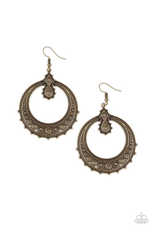Paparazzi Solar Orbit Brass Fishhook Earrings