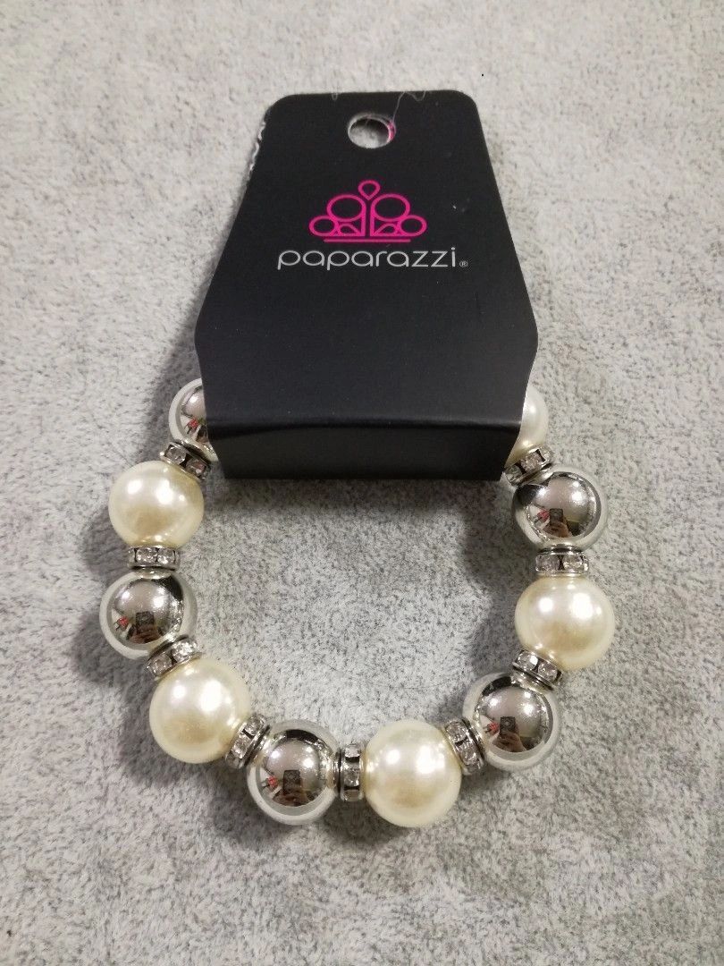 Paparazzi So Not Sorry White Stretch Bracelet