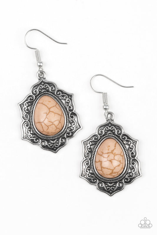 Paparazzi So Santa Fe Brown Fishhook Earrings