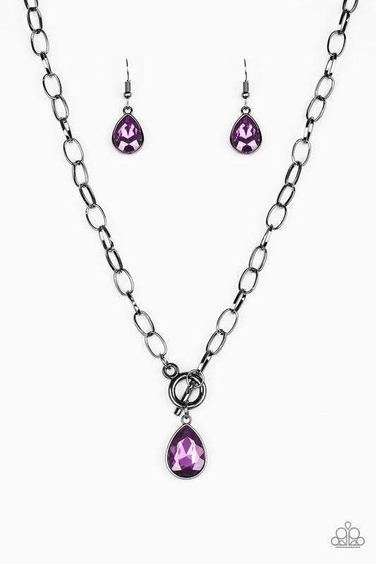 Paparazzi So Sorority Purple Short Toggle Necklace