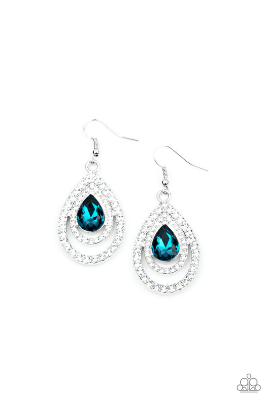 Paparazzi So The Story Glows Blue Fishhook Earrings