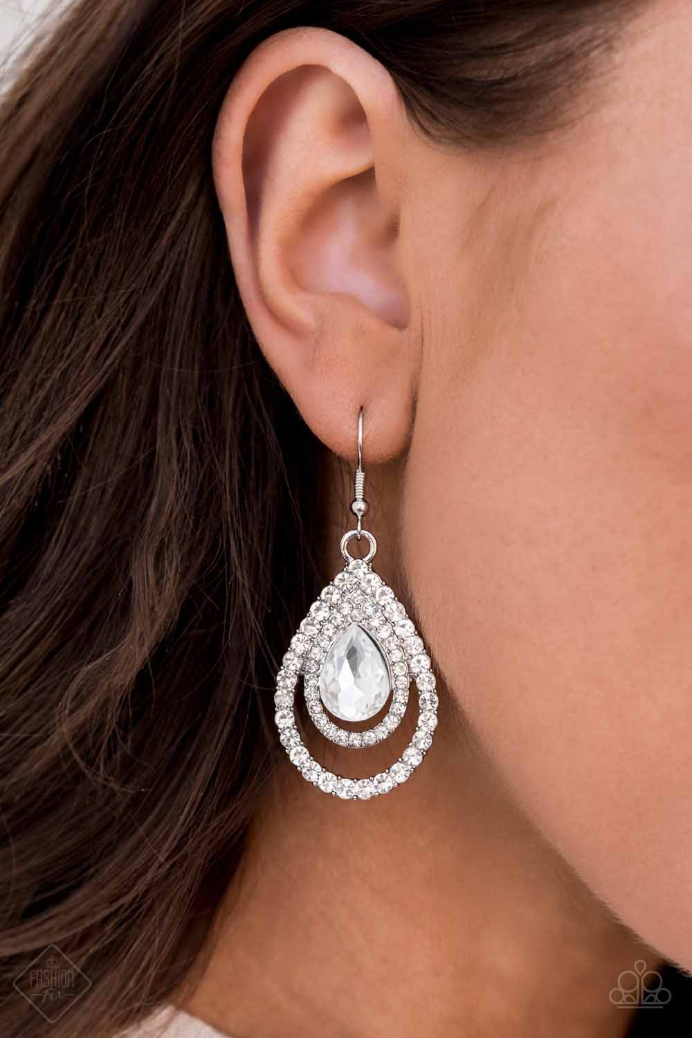 Paparazzi So The Story GLOWS White Fishhook Earrings - Fashion Fix Fiercely 5th Avenue - July 2020