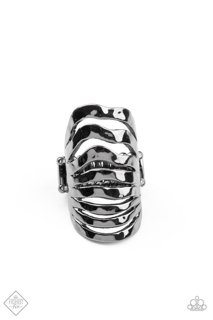 Paparazzi Sound Waves Black Ring - Fashion Fix Magnificent Musings November 2020
