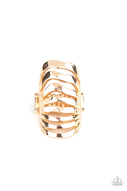 Paparazzi Sound Waves Gold Ring