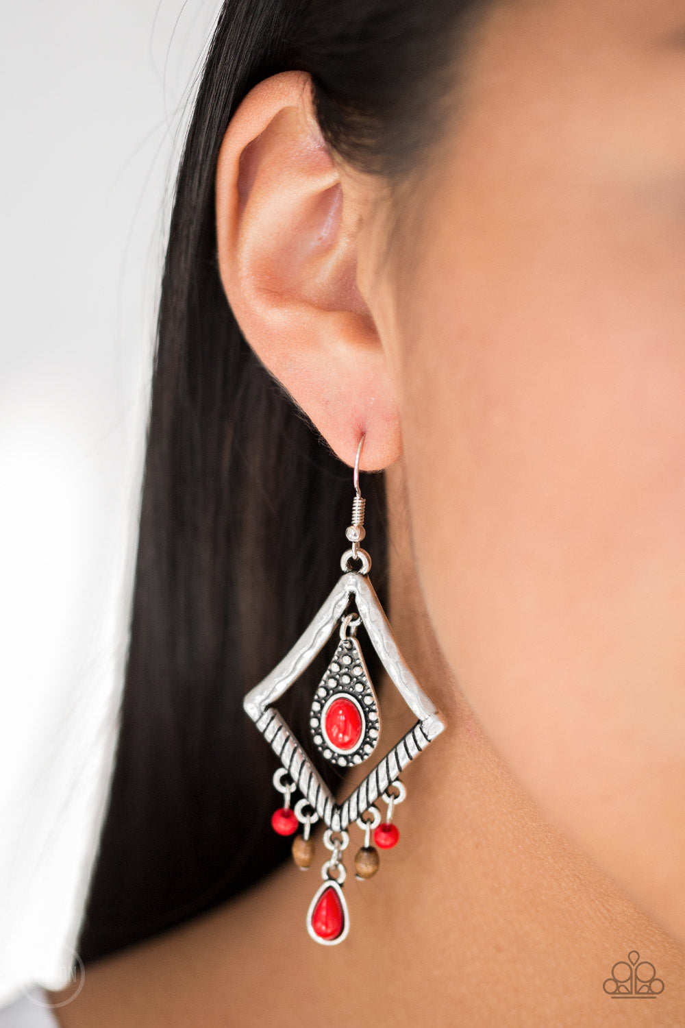 Paparazzi Southern Sunsets Red Fishhook Earrings