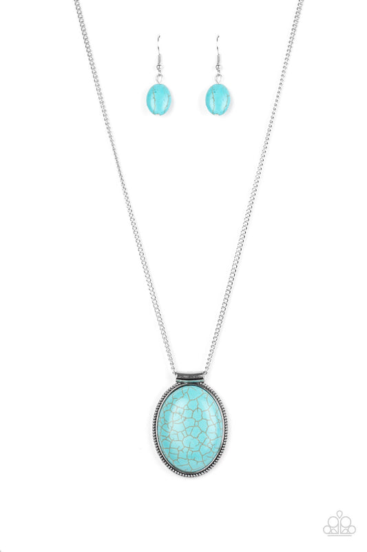 Paparazzi Southwest Showdown Blue Stone Short Necklace