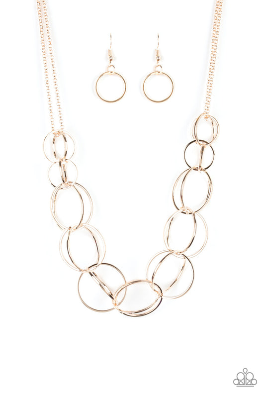 Paparazzi Space Walk Rose Gold Short Necklace