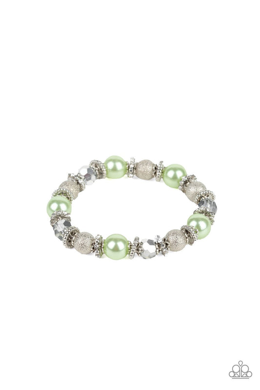 Paparazzi Sparking Conversation Green Stretch Bracelet