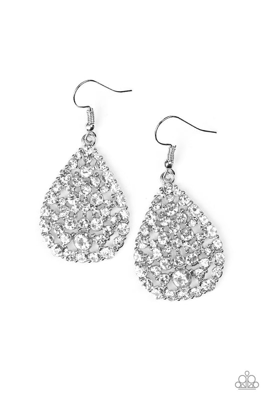 Paparazzi Sparkle Brighter White Fishhook Earrings