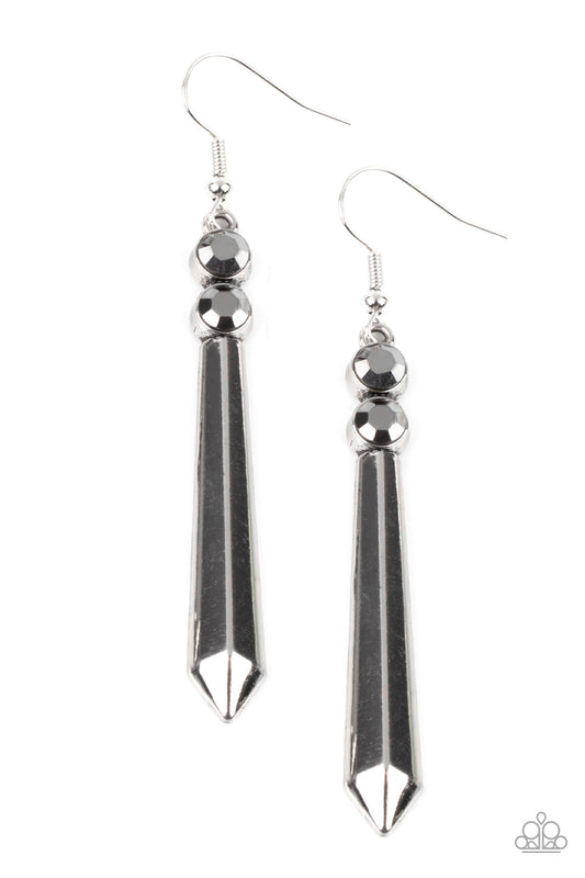 Paparazzi Sparkle Stream Silver Fishhook Earrings