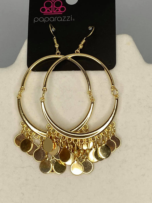 Paparazzi Speed of SPOTLIGHT GOLD Fishhook Earrings - Fashion Fix Exclusive December 2020