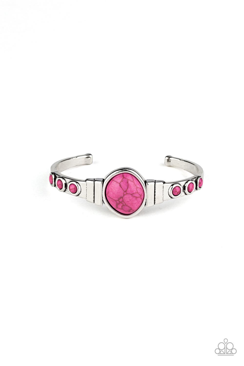 Paparazzi Spirit Guide Pink Stone Cuff Bracelet