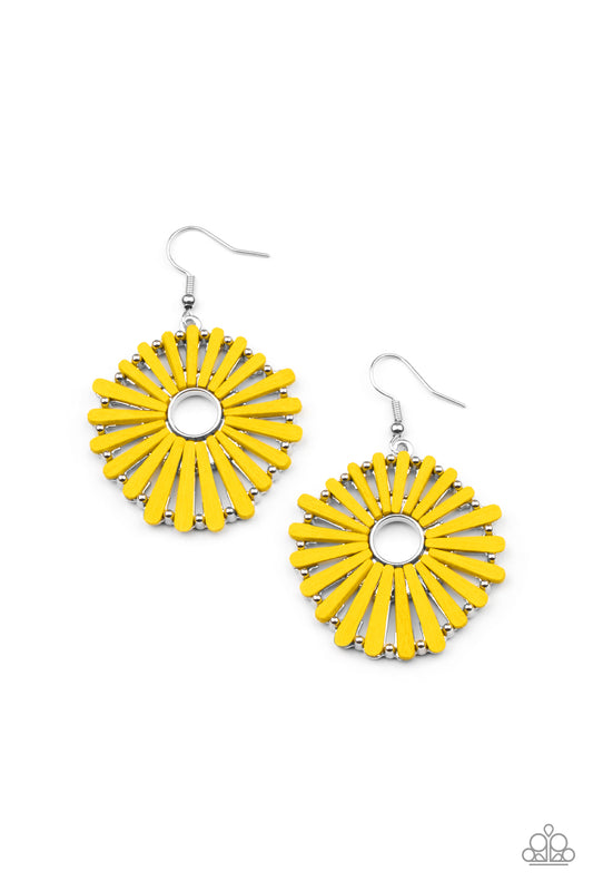 Paparazzi SPOKE Too Soon Yellow Fishhook Earrings