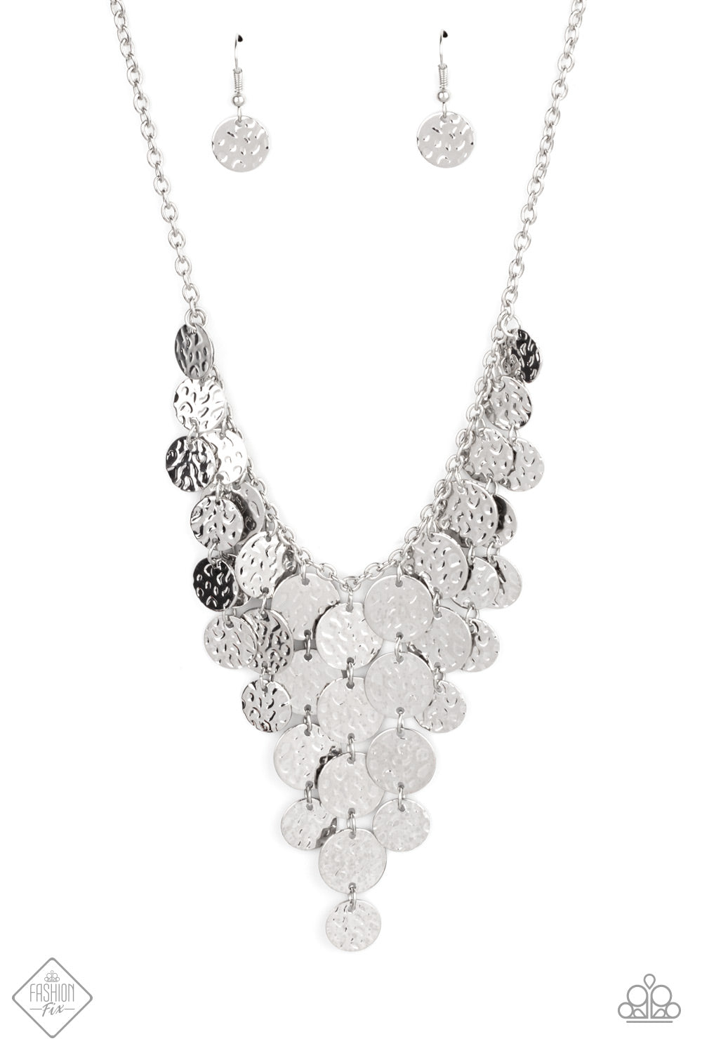 Paparazzi Spotlight Ready Silver Short Necklace - Fashion Fix Magnificent Musings February 2021 - P2ST-SVXX-137XT