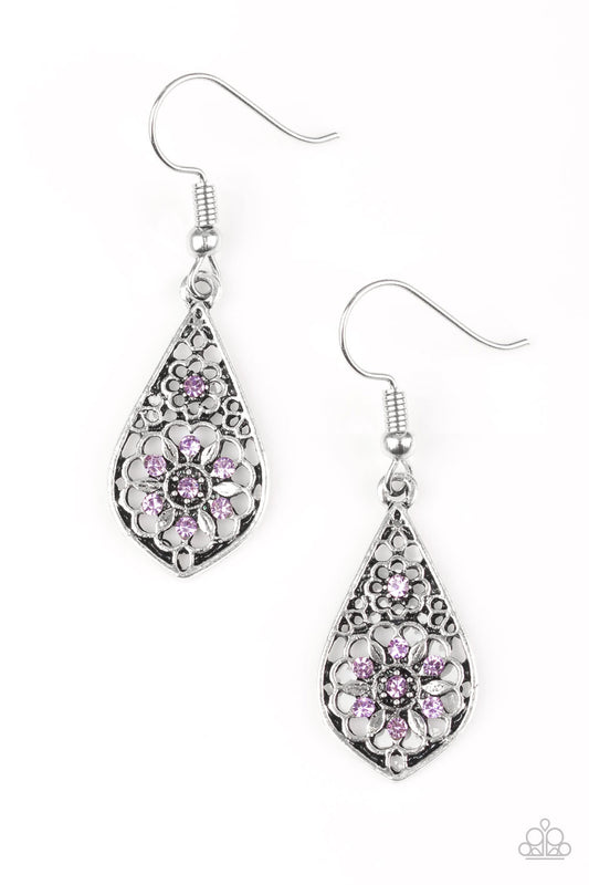 Paparazzi Spring Sparkle Purple Fishhook Earrings