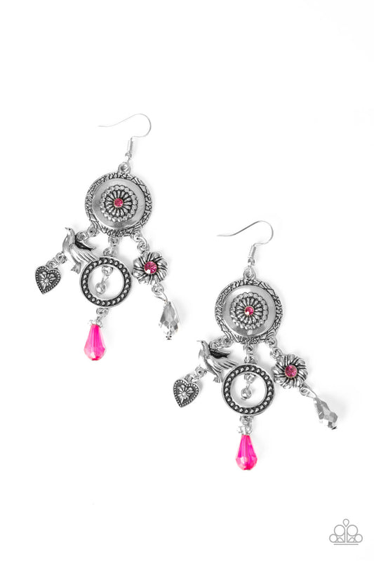 Paparazzi Springtime Essence Pink Fishhook Earrings - Convention 2020