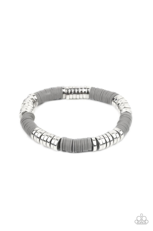 Paparazzi Stacked In Your Favor Silver Stretch Bracelet