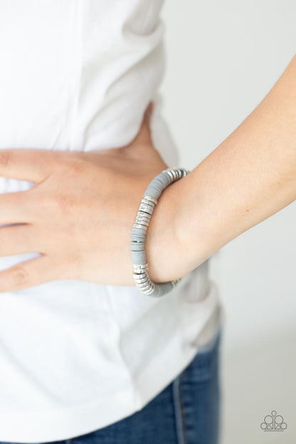 Paparazzi Stacked In Your Favor Silver Stretch Bracelet